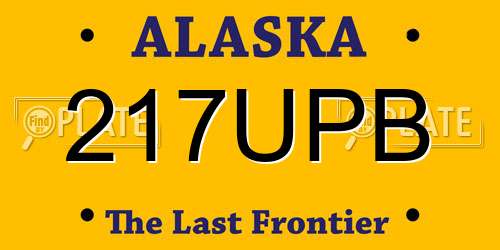 217UPB Alaska License Plate