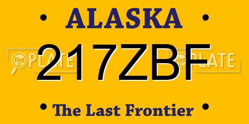 217ZBF Alaska License Plate