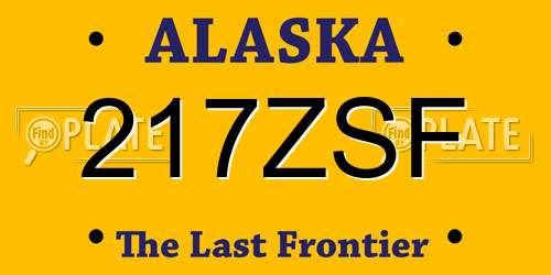 217ZSF Alaska License Plate