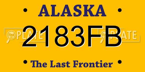 2183FB Alaska License Plate