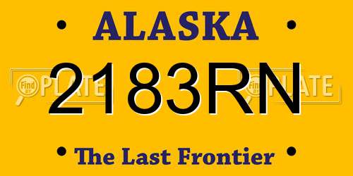 2183RN Alaska License Plate