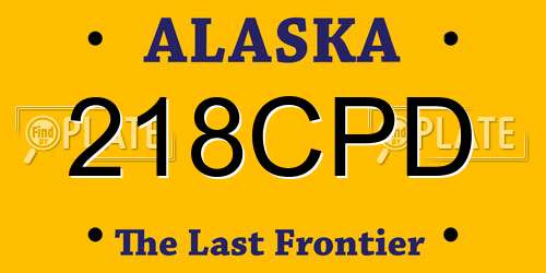 218CPD Alaska License Plate