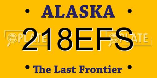 218EFS Alaska License Plate