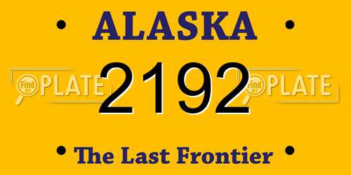 2192 Alaska License Plate