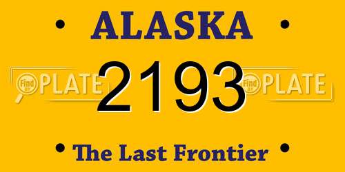 2193 Alaska License Plate