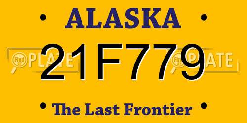 21F779 Alaska License Plate
