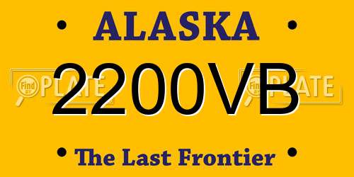 2200VB Alaska License Plate