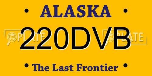 220DVB Alaska License Plate