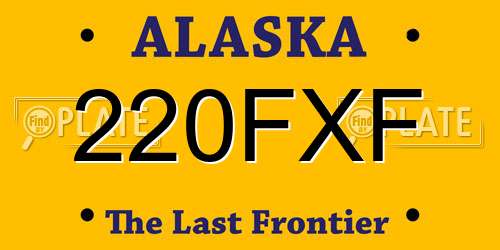 220FXF Alaska License Plate