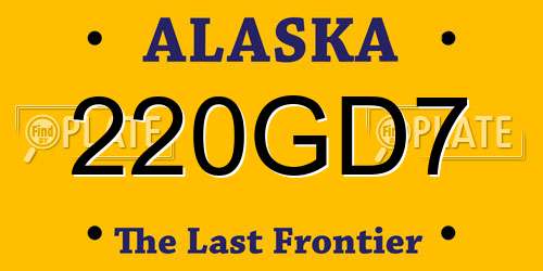 220GD7 Alaska License Plate