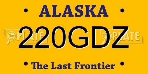 220GDZ Alaska License Plate