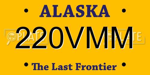 220VMM Alaska License Plate