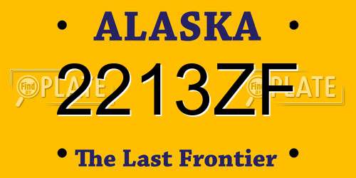 2213ZF Alaska License Plate