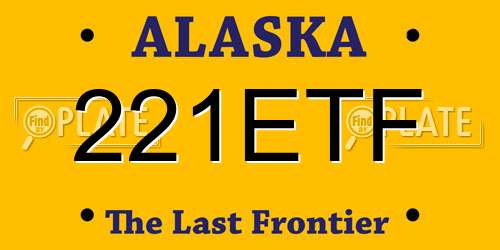 221ETF Alaska License Plate