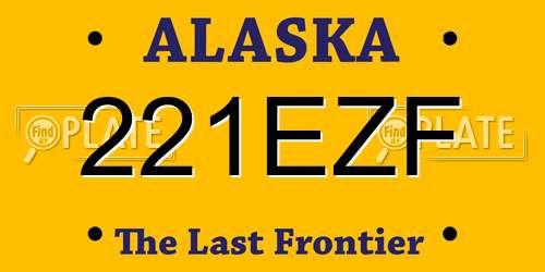 221EZF Alaska License Plate