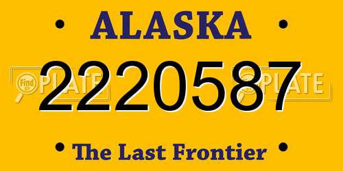 2220587 Alaska License Plate