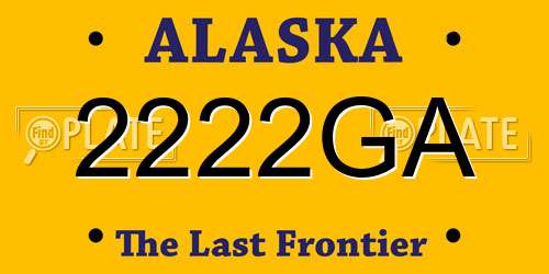 2222GA Alaska License Plate