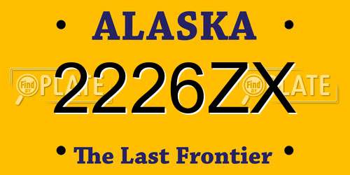 2226ZX Alaska License Plate
