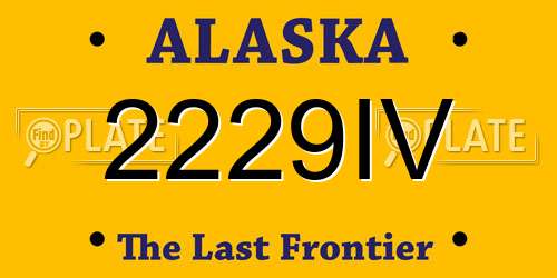 2229IV Alaska License Plate