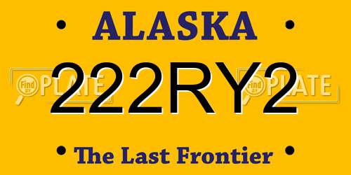222RY2 Alaska License Plate