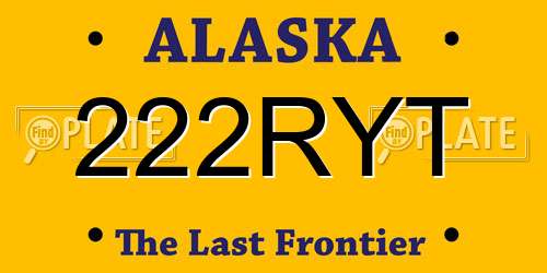 222RYT Alaska License Plate