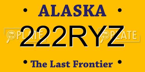 222RYZ Alaska License Plate