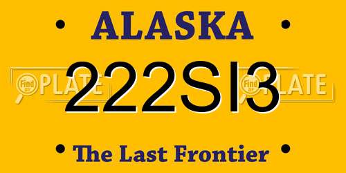 222SI3 Alaska License Plate