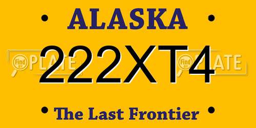 222XT4 Alaska License Plate