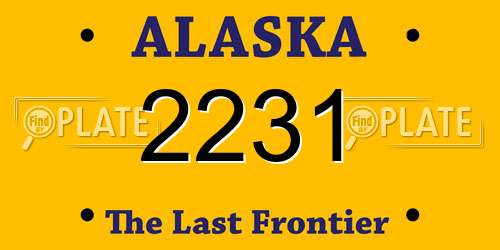 2231 Alaska License Plate