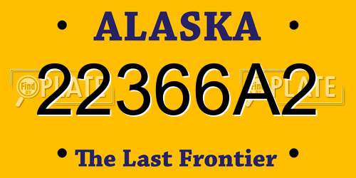 22366A2 Alaska License Plate