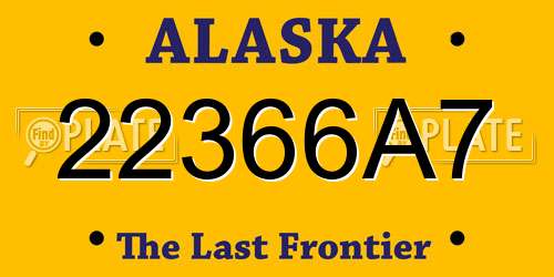22366A7 Alaska License Plate