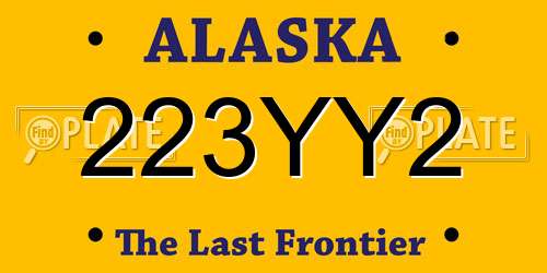 223YY2 Alaska License Plate