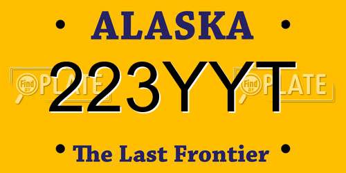 223YYT Alaska License Plate