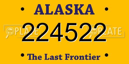 224522 Alaska License Plate