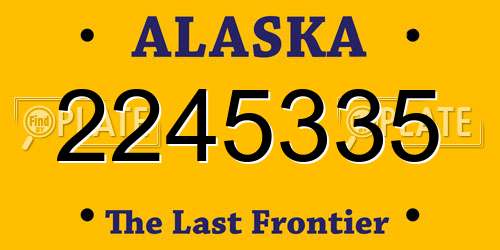 2245335 Alaska License Plate