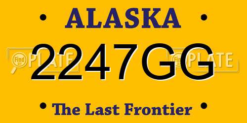 2247GG Alaska License Plate