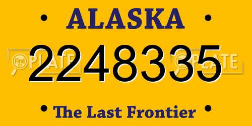 2248335 Alaska License Plate
