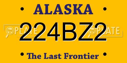 224BZ2 Alaska License Plate