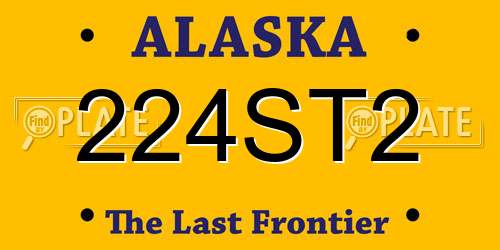 224ST2 Alaska License Plate