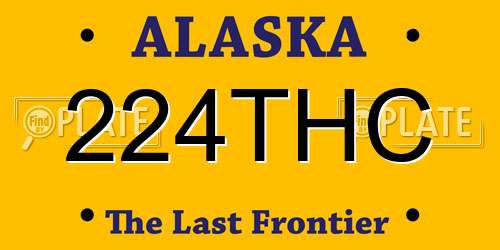 224THC Alaska License Plate