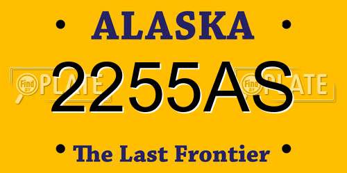 2255AS Alaska License Plate