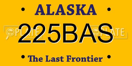 225BAS Alaska License Plate