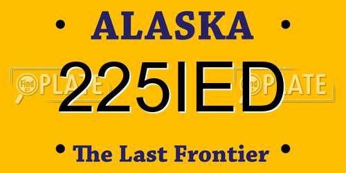 225IED Alaska License Plate