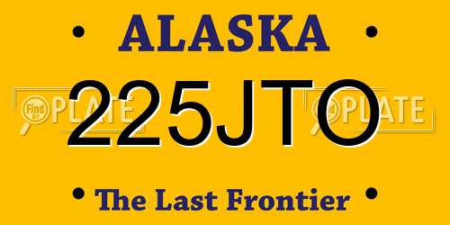 225JTO Alaska License Plate