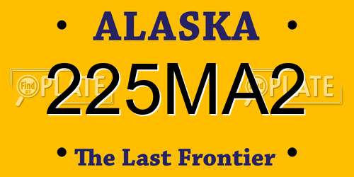225MA2 Alaska License Plate