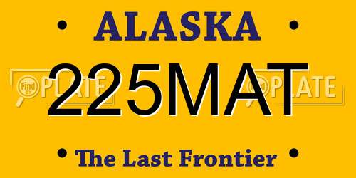 225MAT Alaska License Plate