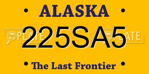 225SA5 Alaska License Plate
