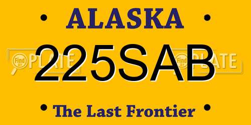 225SAB Alaska License Plate