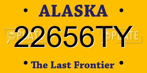 22656TY Alaska License Plate