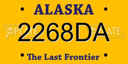 2268DA Alaska License Plate